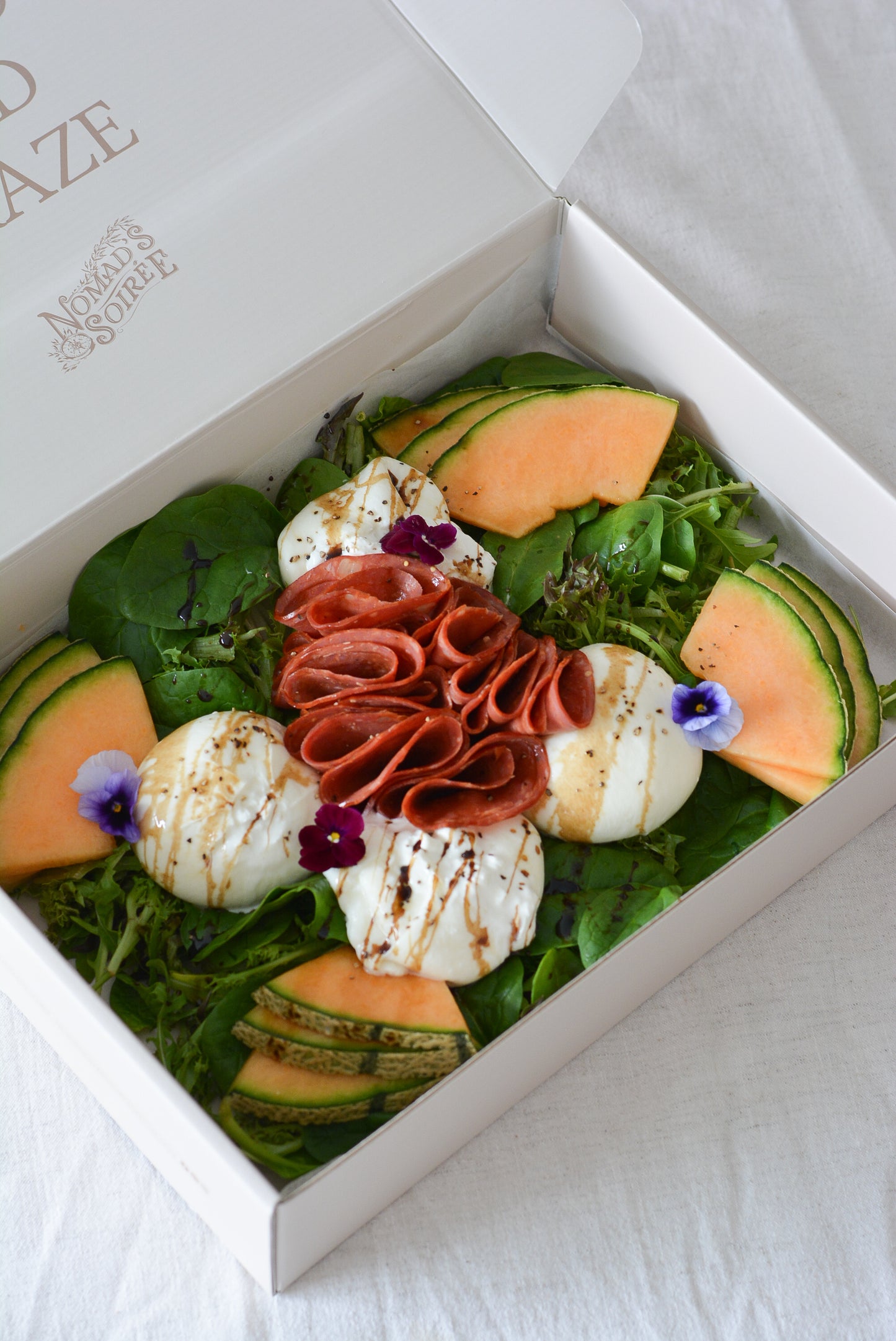Buratta, Melon & Salami Salad